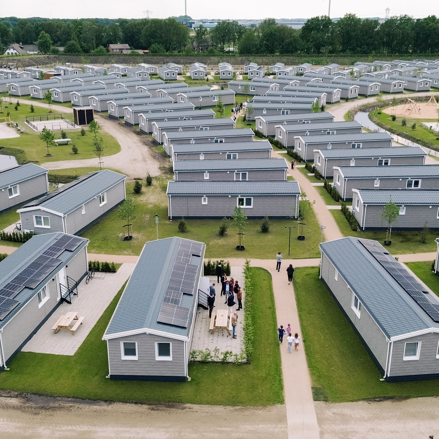 Locatie bestaande uit Flexwoningen bij KaFra Californië