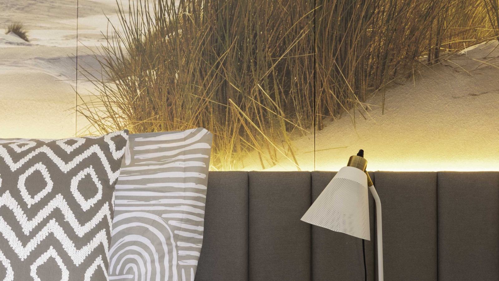 Detail in de slaapkamer van de Flexwoning