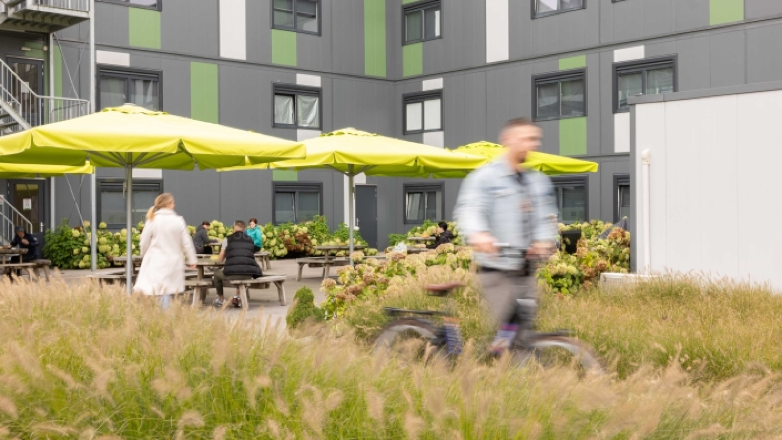 De ruime opzet van KaFra's Flex Acoommodaties biedt genoeg plek voor een terras