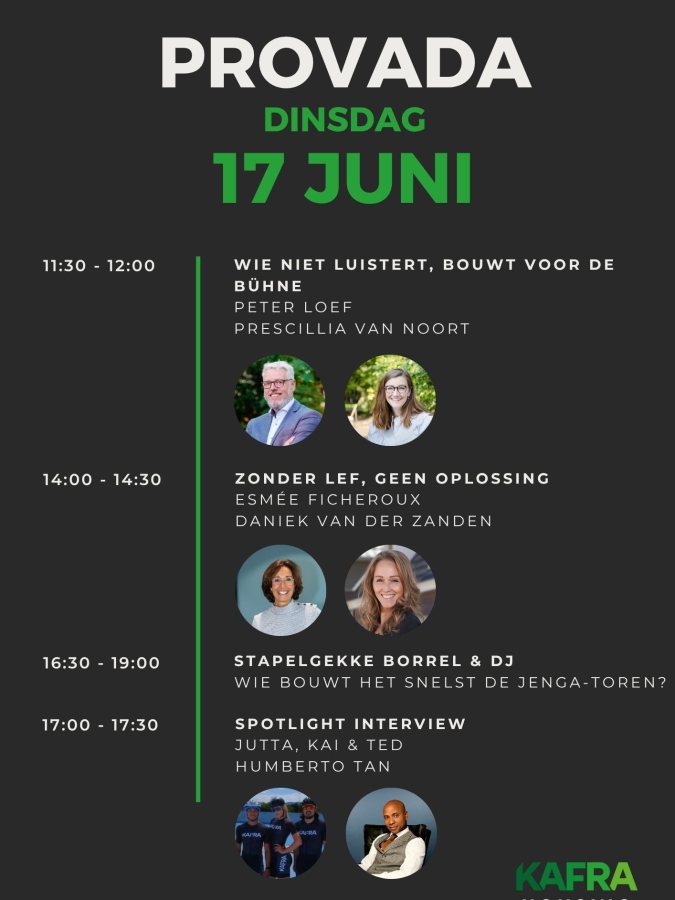 Het programma van KaFra Housing op de dinsdag van PROVADA 2025