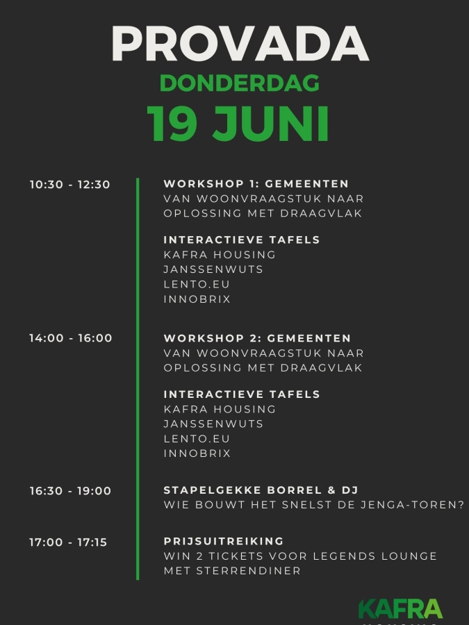 Het programma van KaFra Housing op de donderdag van PROVADA 2025